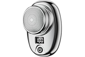 PIPPIXIA Mini Shaver,Electric Razor for Men with LCD Display,Portable Pocket Size Beard Trimmer,Cordless Rechargeable Rotary Shavers,USB Wet and Dry Beard Grooming Kit Suitable for Home and Travel,Gift for Men