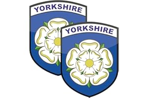 STIKA.CO Pack of 2 Yorkshire County Flag Stickers - Self-Adhesive Vinyl Signs Car, Van, Truck Sticker - White self-Adhesive Vinyl