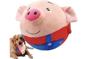 LEVABE Active Moving Pet Plush Toy, Pig Plush Toy, Talking Singing Moving Soft Plush Animal Toy, Dog Training Ball Pet Bite-Resistant Toy