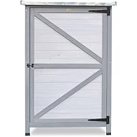 Habau Flachdach Gartenschrank, grau