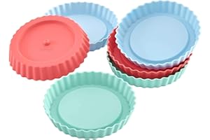 Lurch 83016 FlexiForm Tortelett 6er Set / 6 Backförmchen für 6 kleine Küchlein, aus 100 % BPA-freiem Platin Silikon, pastel mix, 12.3 x 12.3 x 5 cm