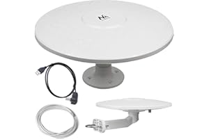Maclean MCTV-947 - Antena Omnidireccional Exterior Multidireccional, Antena de Televisión Activa (Camper – USB/12/24 V)