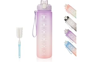 YC Kitchen Borraccia Sportiva Motivazionale 1L - Borraccia Termica 1 litro, Bottiglia d'acqua Sportiva con paglia e trasporto cinghia