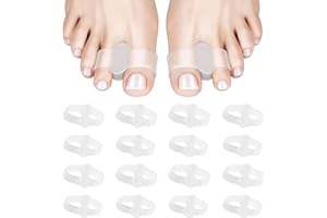 BORISCA 16 Pezzi Toe Separator in Silicone Trasparente, Separatori per Alluce Valgo per Dita Sovrapposte con 2 Occhielli, Separatore Dell'alluce per Alluce Sovrapposto, Alleviano lo Sfregamento