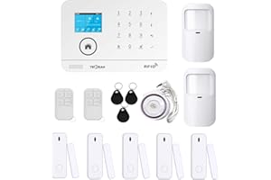 Sistema di Allarme Domestico Senza Fili, TecPeak Kit di Allarme WiFi/GSM con Sicurezza Sirena Fornisce un Modo Altamente Efficace per Proteggere il tuo Casa e Ufficio (A4)