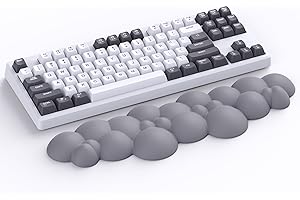 Attack Shark Poggia Polso Cloud, Antiscivolo, Supporto Ergonomico per Polso, Poggia Mano da Scrivania per Tastiera da Gioco Meccanica TKL/di Dimensioni Standard, Poggia Palmo Confortevole -Grigio
