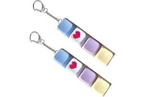 AMBEERT 2PCS Keyboard Fidget Toy, Fidget Keyboard, Fidget Keyboard, 4 Keys Keyboard Decompression Toys Keyboard Keychain Toys Finger Keyboard Caps Toy for to Relief Stress Pass the Time (6)