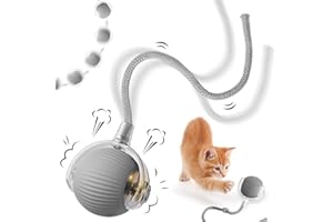 NHYDZSZ Interaktywna zabawka dla kotów, piłka dla kotów, zabawka do samodzielnego zajęcia, elektryczna zabawka z USB, Powerball z diodami LED, trzy tryby pracy, toczenie Smart Ball dla kotów 360° (B)