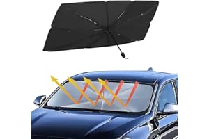 IQ - Ombrello Parasole per Parabrezza Auto - Schermo Anti-UV - 138x75cm, 121x65cm (121x65cm)