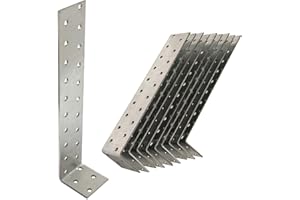OMIDEAS 10 x Anclaje de acero plano para hormigón (40 x 200 x 40) Galvanizado