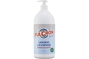 Fulcron Liquido Lavamani 1 Lt, Sapone Liquido Lavamani Sgrassante E Detergente, Alto Potere Pulente, Ideale Anche Per Eliminare Lo Sporco Difficile, Sapone Lavamani Delicato, Uso Industriale, Incolore