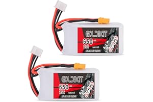 GOLDBAT 650mAh Lipo 4S RC Battery 14.8V 75C LiPo Battery Softcase with XT30 for RC Car Truck Boat Drone FPV Racing RC Airplane RC Hobby (2Packs)