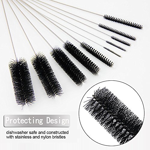 Luxebell Schlauchbürste Nylon Rohrreinigungsbürsten -Set für Trinkhalme , Gläser, Keyboards, Schmuck Reinigung, Set von 10 - 5