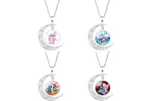 Tomicy Stitch Necklace 4PCS Stitch Girl's Necklace Jewellery Girls Jewelry,Pendant Necklace for Girls,Accessories Pendant,Cosplay Accessories,Jewellery Gift for Girls Women