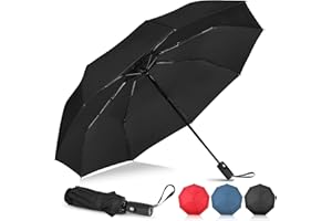 NINEMAX Paraguas Pequeño Antiviento - Mini Sombrilla Plegable Ligero de Viaje - Paraguas Automatico de Bolso para Hombre y Mujer