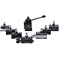 Accusize Industrial Tools 10 Pcs Bxa Wedge Type Quick Change Tool Post Set for Lathe Swing 10"-15" incl. 1 Cutoff & Grooving and 1 Knurling Holders