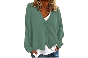 HULKAY Women's Floral Print Long Sleeve V-Neck Sweaters Button Down Ribbed Cuffs Knit Cropped Cardigan Sweater