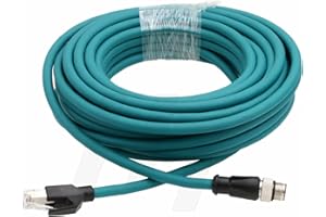 HANGTON CONNECT HangTon Industrial M12 4 Pin D-Coded RJ45 Cavo di rete Ethernet per Cognex Sick Encoder Sensor RFID Profinet Network Rail CCTV Control Power LED 10m