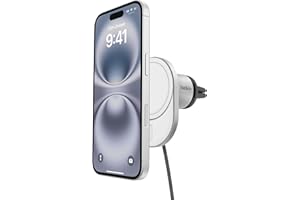Belkin BoostCharge Pro magnetisches kabelloses Kfz-Ladegerät mit Qi2 (15 W), MagSafe-kompatibles Auto-Ladegerät für iPhone-Serien 17, Air, 16, 15, 14, Pixelsnap, Handyhalterung mit 1,5-m-USB-C-Kabel