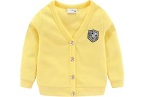 Mud Kingdom Little Boys Cardigan V-Neck Cute Plain Outerwear