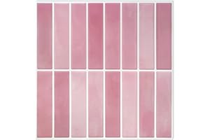GRIPRO Peel and Stick Wall Tile – 10"x10" 3D Adhesive Backsplash Tile for Kitchen, Bathroom 3D Wall Panels (4 Sheets, Pink)