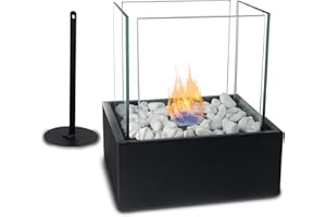 ‎ACTIVA Activa Luxury Garden Calienta Bioethanol Tischkamine Ethanol Tischfeuer Indoor Outdoor Tisch Kaminfeuer für Wohnzimmer Balkon Terrasse inklusive Flammenlöscher Löschstempel