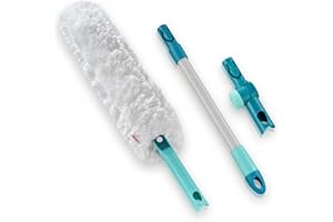 Leifheit Set SUPERDUSTER XL Pro Reach, plumeau extensible long avec manche de 43 cm, lavable jusqu'à 50 fois, microfibre, plumeau télescopique, laver au lieu de jeter
