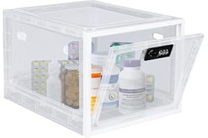 Lalifebuss Abschließbare Box, Medikamenten Box mit Schloss, Große Schließbox für Medizin, Lebensmittel, Handy Gefängnis, Transparente Aufbewahrungsbox