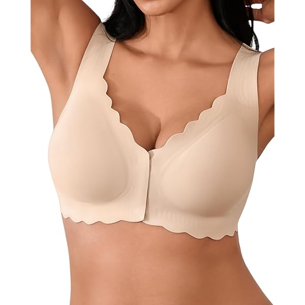 HBselect Beha zonder beugel voor dames, met vulling, comfortabel, minimizer, bralette, push-up-beha, naadloos, met extra verlenging, 2 stuks (zwart/beige), L