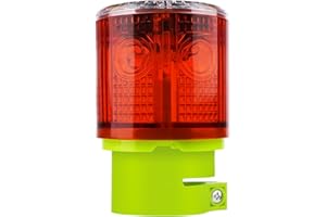 Aolyty Luz de Advertencia, Solar Intermitente Ráfaga LED Luz, Superbrillante de 360 grados, IP45 Impermeable, Luz Solar Estroboscópica para Emergencia (Rojo)