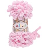 Alize Puffy El &Ouml;rg&uuml; İpi, Parmak &Ouml;rg&uuml; İpi 5 Adet (Pembe 31)