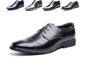 Hitmars Derby Shoes for Men Business Oxford Shoes Brogue Mens Dress Shoes Lace-Up Formal Slip-On UK 4-UK13
