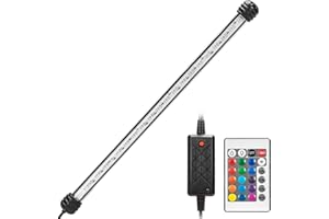 Nobleza - LED Luce Acquario con Telecomando, Lampada Dimmerabile RGB Acquario, Impermeabile IP67 Illuminazione per Acquario (4w 40CM, RGB)
