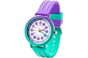 Kiddus Montre Éducative pour Enfants, Montre Bracelet Analogique pour Garçon et Fille à partir de 5 Ans, Waterproof 5ATM, Première Cadeau Apprentissage pour Enfant