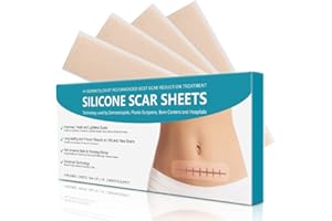 SEFUDUN Professionelle Silikon Narbenblätter, Narbenentfernung, schnell und effektiv bei Keloid, Operationen, Verbrennungen, Akne, C-Narben, Akne-Punkte, Pickel-Narben, medikamenfrei, 15 x 4,1 cm, 4 Pcs