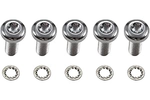 BLCYANUE 5PCS Screws Chrome Front Disc Brake Rotor TORX Bolts Fit for Harley davidson Touring Dyna Softail Sportster Street Glide with Cast Wheels OEM #43655