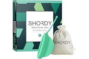 SHORDY Reusable Menstrual Disc (Large) with Storage Bag, Medical-Grade Silicone, Soft Period Disc, Heavy Flow Kit, Feminine Hygiene & Care | Tampons, Pads & Cups Alternative (Green)