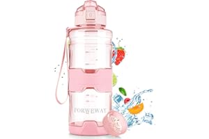 FORWEWAY Borraccia Acqua,Bottiglia Sportiva 1,5 Litri Borracce A Prova di Perdite Senza BPA Borraccia Plastica con Filtro per Bambini,Scuola,Campeggio,Ciclismo,Bici