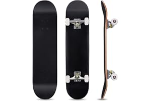 ‎COSTWAY COSTWAY 80 x 20 cm Skateboard für Anfänger, Komplette Cruiser mit ABEC-7 Kugellager, 7-Lagiger Longboard Ahornholz