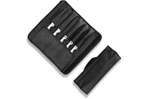 AOEVUIR Borsa Porta Coltelli, Rotolo in Tela Cerata Resistente con 5 Scomparti, Custodia Portacoltelli per Campeggio e Escursioni, Idea Regalo per Chef e Uomini