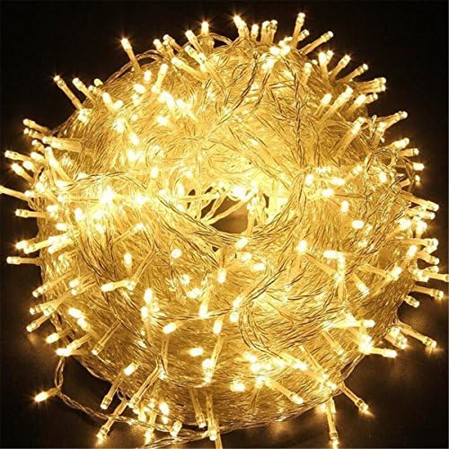 Fairy Lights 100 LED MUTOUREN Warm White String Lights 10m of Clear Cable - Low Voltage Mains Operated for Indoor and Outdoor Use