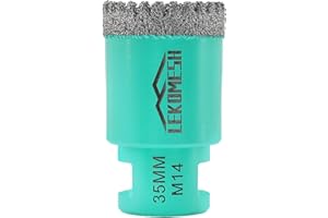 LEKOMESH Broca de Diamante 35mm - Corona de Diamante para Porcelánico Cerámica Mármol Granito Piedra, Rosca M14