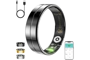 BCLSKS Smart Ring for Women Men,Health & Activity Tracker with Heart Rate,Sleep Monitoring/Blood Oxygen/Motion Tracking,Waterproof & No Subscription Required Black（8）
