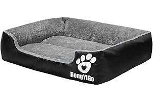 RongYiGo Pet Bed for Small/Medium/Big/Extra Large Dogs, Super Soft Pet Sofa Cats Bed,Self Warming and Breathable Pet Bed Premium Bedding (M, BLACK)