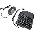 XUMIUZIY Half Hand Gaming Keyboard and Mouse Combo, 4 in 1 Mobile Game Combo, USB Wired Half Hand Gaming Keyboard and Mouse Combo for Android for IOS, No Latency