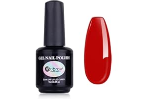 Mobray Smalto Semipermanente Unghie Rosso, Smalti Semipermanenti per Unghie 15ml, Inverno Smalto Gel Unghie U V LED Soak Off Manicure Gel Nail Poilsh