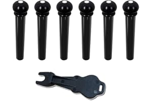 WEIBANG Acoustic Guitar Plastic Bridge Pins Pegs-6pcs with 1pc Bridge Pin Puller Remover，Black