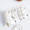 KAYZON Small Light Weight Jewelry Storage Organizer Bag | Necklace Foldable Holder Portable Jewelry Bag Pouch for Women's (White) (Pack Of 1)