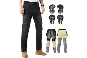 CTBQiTom Vaqueros de Moto para Hombre con Fibra de aramida y protección CE, Tejido Vaquero elástico para Mayor Comodidad