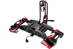 ‎GEAREVER Fahrradträger für 2 Fahrräder, E-Bike geeignet Bikelander mit LED-Hybrid-Leuchten, komplett vormontiert zusammenklappbar Auto Kupplung Fahrradträger Heckträger für die Anhängerkupplung bis 60 kg